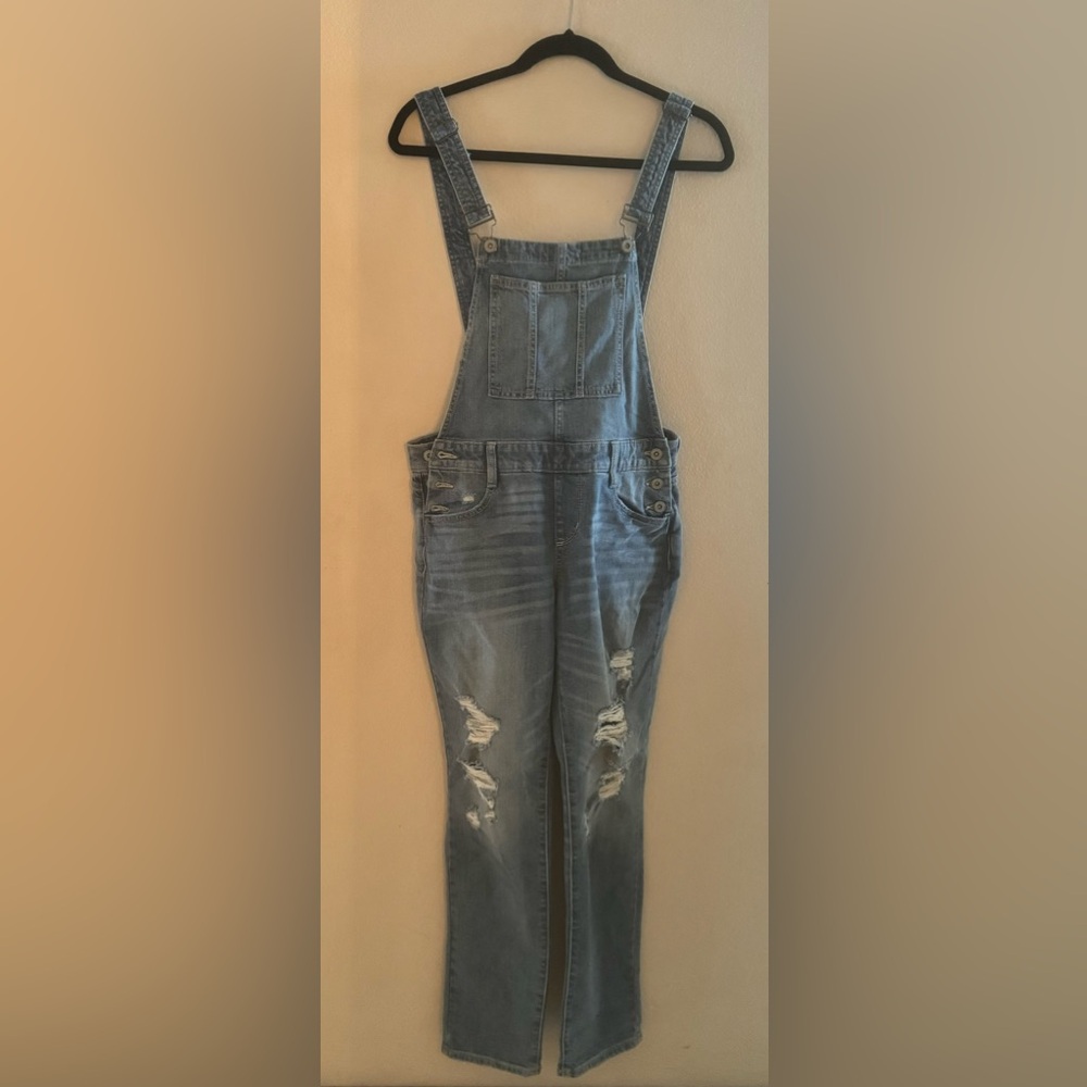 Arizona Jean Co. Distressed Denim Overalls - Size Small